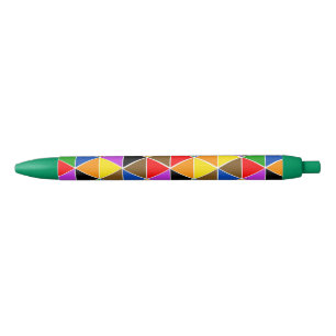 Stylo Noir Triangles arc-en-ciel isométriques