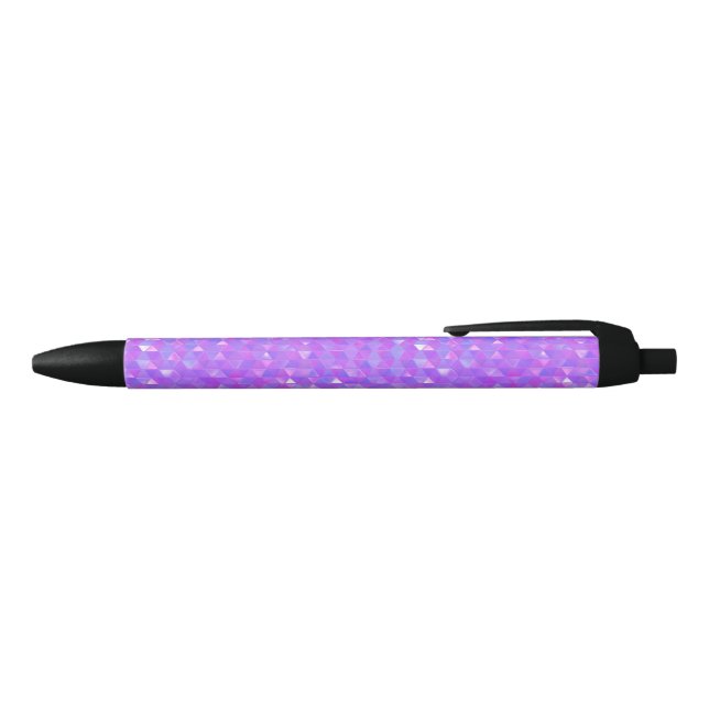 Stylo Noir Triangles Tendance violet rose Motif géométrique (Haut)