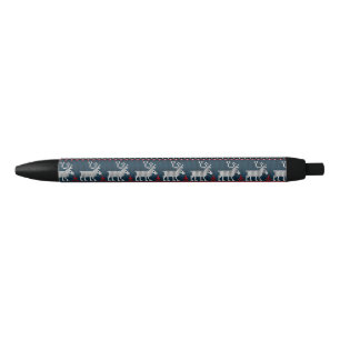 Stylo Noir Tricot de Noël moche Motif Reindeer