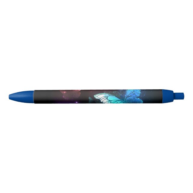 Stylo Noir Trois papillons brillants sur l'arrière - plan de  (Devant)