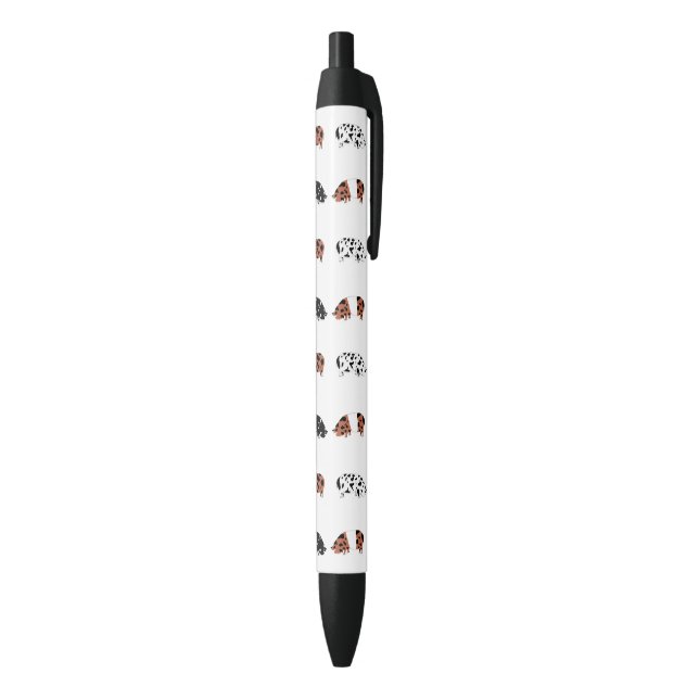 Stylo Noir Troupeau de cochons KuneKune (Bas (Vertical))