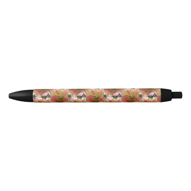 Stylo Noir Tulipe rose et jaune (Devant)