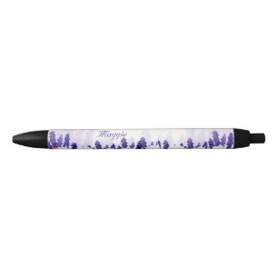 Stylo Noir Tulipes et Lavande, Floral