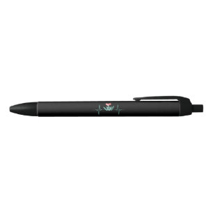 Stylo Noir Tulipes rouges