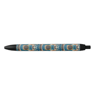 Stylo Noir Turquoise Gold Sun Southwestern Art