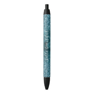 Stylo Noir Turquoise Parties scintillant Glitz glam glam pers