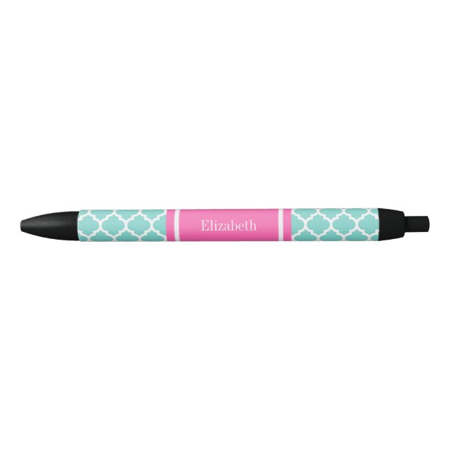 Stylo Noir Turquoise Wht Moroccan #5 Hot Pink2 Nom Monogram (Devant)