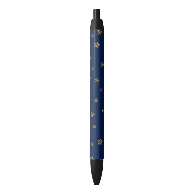 Stylo Noir Twilight Navy et Gold Stars (devant Vertical)