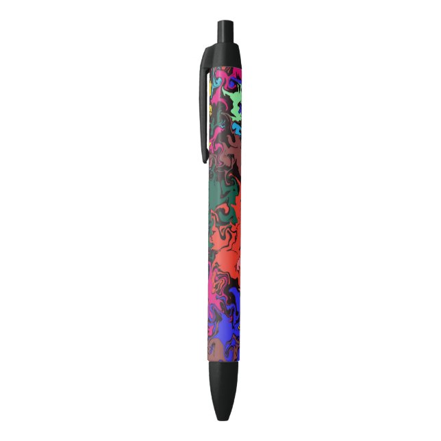 Stylo Noir Twirls colorés Abstraits / (Haut (Vertical))