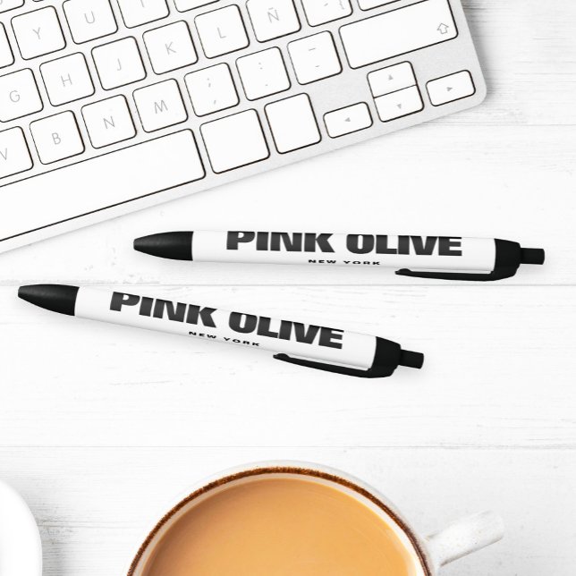 Stylo Noir Typographie noire moderne Bold | Blanc (Créateur téléchargé)
