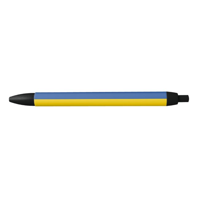 Stylo Noir Ukraine Drapeau, Ukraine Pays Cadeau Patriotique (Devant)