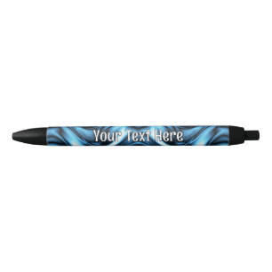 Stylo Noir Vague de soie bleue