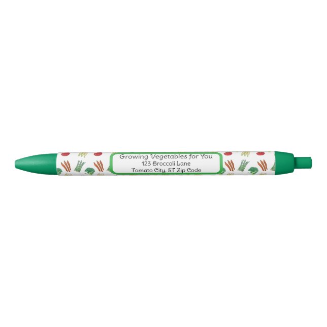 Stylo Noir Vegetable themed pens for business (Devant)
