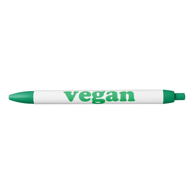 Stylo Noir Végétal blanc et vert typographie moderne (Devant)