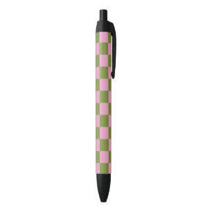 Stylo Noir Vert rose À damiers En vichy Motif