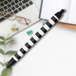 Stylo Noir Vintage Classic rayures noir & blanc