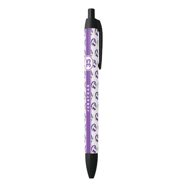 Stylo Noir violet gris nom du joueur de volley-ball numéro de (Bas (Vertical))
