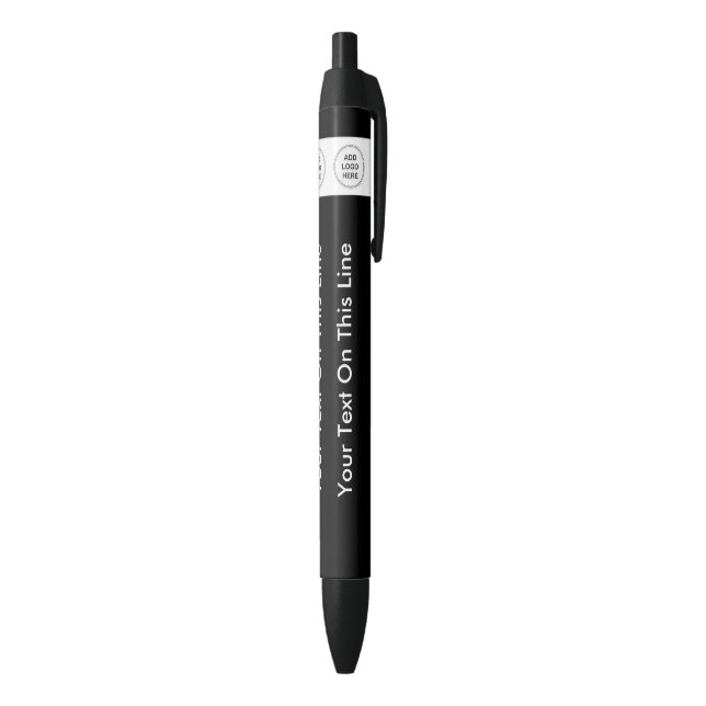 Stylo Noir Votre Modèle de logo en bloc promotionnel (Bas (Vertical))