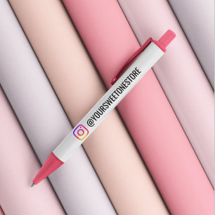 Stylo Noir Votre nom d'utilisateur Instagram et icône de rése