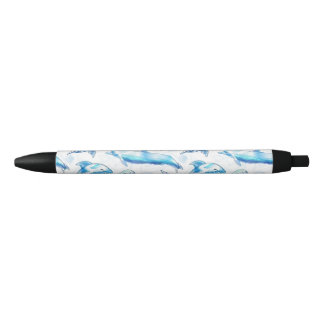 Stylo Noir watercolor dolphin fish seamless pattern, dolphin