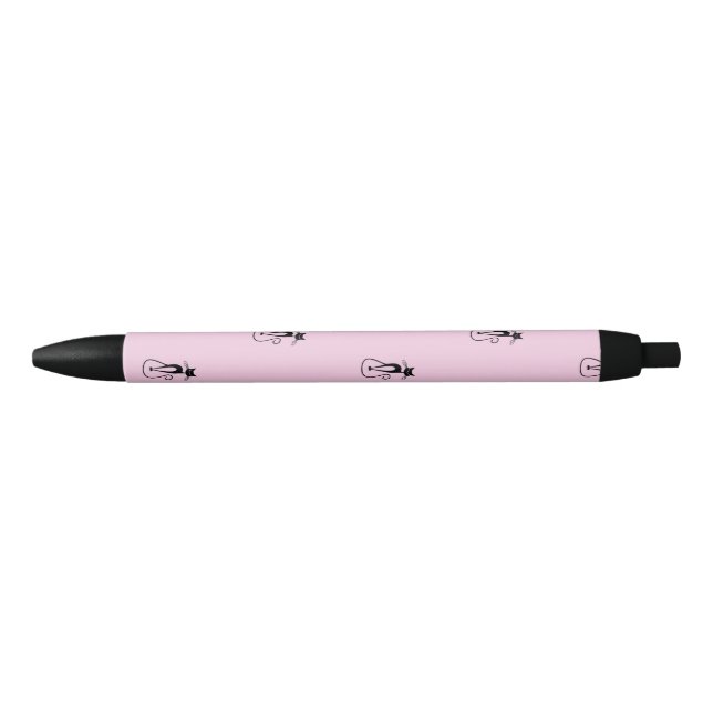 Stylo Noir Whimsical Skinny Chat noir rose (Devant)