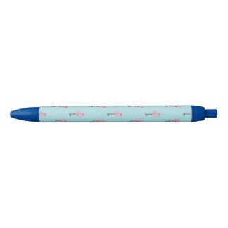 Stylo Noir Whimsical tropical flamingos