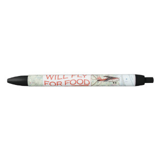 Stylo Noir Will Fly for Food Pen (encre noire)