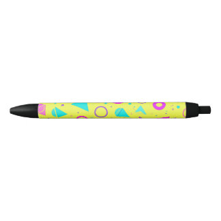 Stylo Noir Yellow Neon Memphis Geometric 80s Design