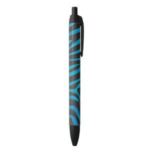 Stylo Noir Zebra Black and Blue Print