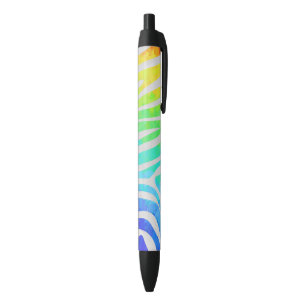 Stylo Noir Zebra Rainbow et White Print