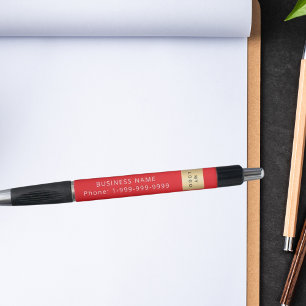 Stylo Nom de logo de société d'affaires rouge téléphone