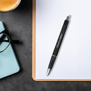 Stylo Nom noir simple classique
