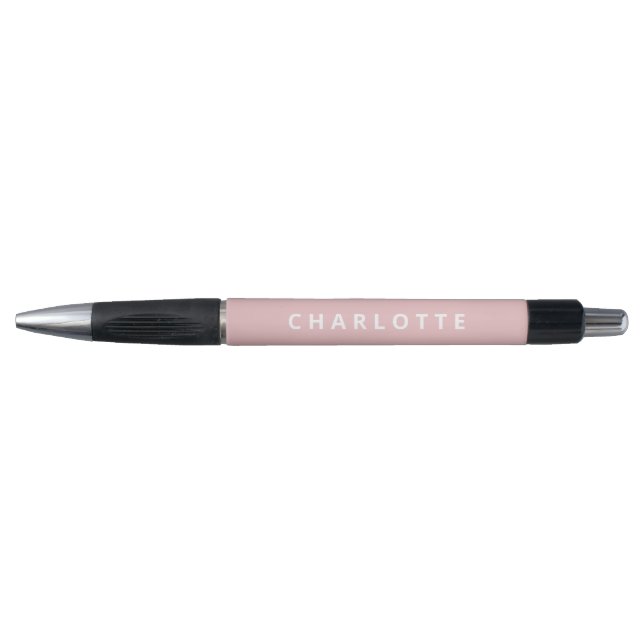 Stylo Nom personnalisé minimaliste rose pâle (Devant)