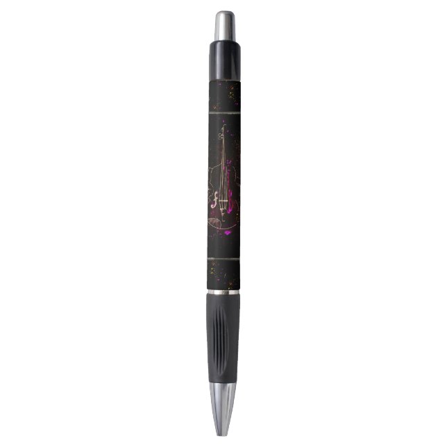 Stylo Notes musicales et contrebasse (Devant (Vertical))