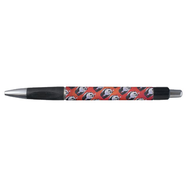 Stylo Ours de panda à Santa Hat sur Rouge (Devant)