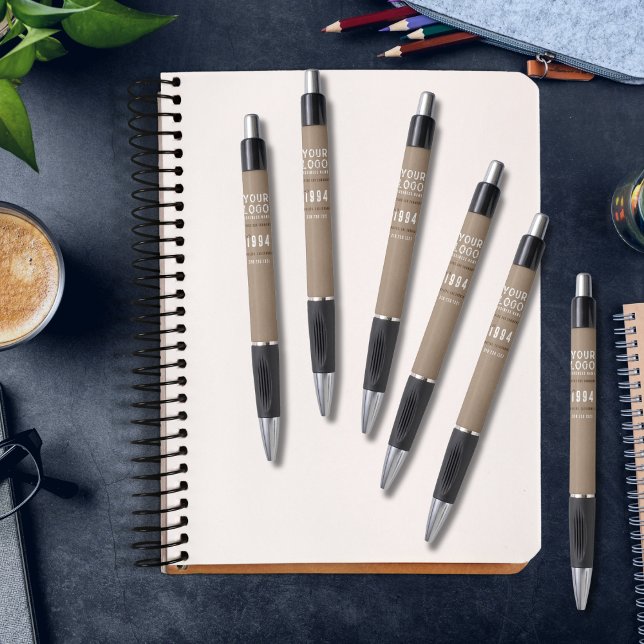 Stylo Papier Kraft de charme rustique Ajouter votre logo (Créateur téléchargé)