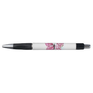 Stylo Papillon à fleurs avec Sakura rose