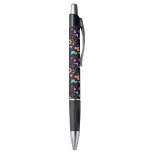 Stylo Papillon Coloré Et Fleur Mat