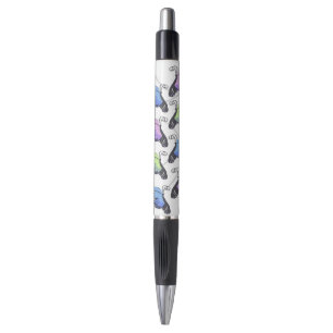 Stylo Papillons aux gribouillis bleu violet