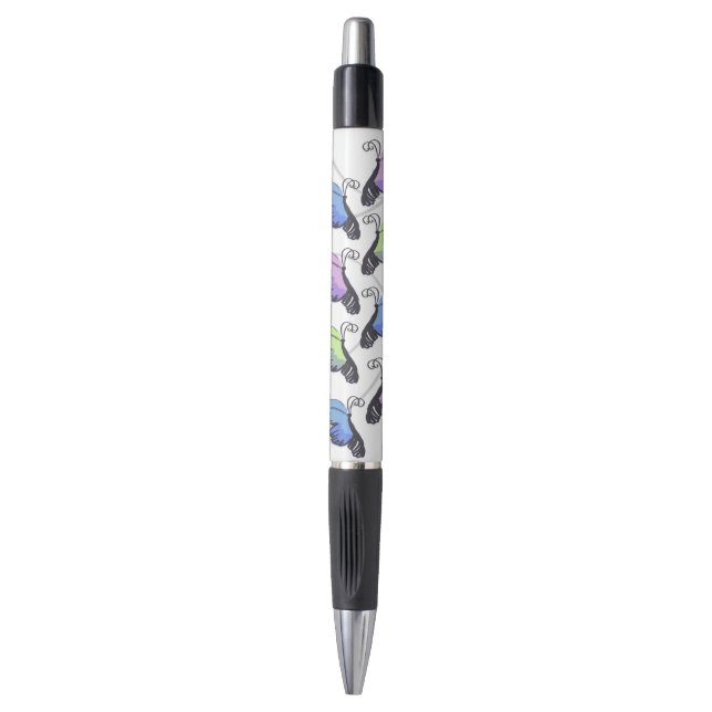 Stylo Papillons aux gribouillis bleu violet (Devant (Vertical))