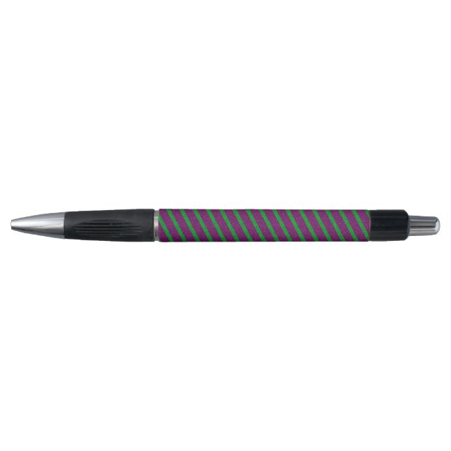 Stylo Parties scintillant de bandes vertes et violettes (Devant)