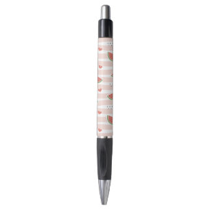 Stylo Pastèques rouges, Coeurs, Grandes Pâtes, Motif d'é