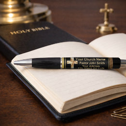 Stylo Pasteur d'église Classy Or Et Noir 
