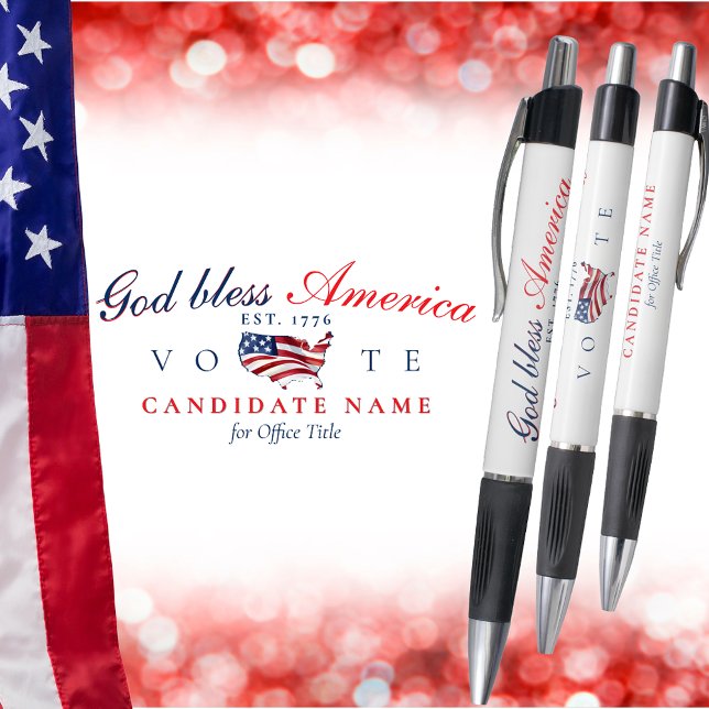 Stylo Patriotic God Bless America 250 Semiquincentennial (God Bless America 250 Semiquincentennial Patriotic Custom Keepsake Campaign Donors Volunteers Staff)