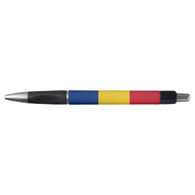 Stylo patriotique avec drapeau de Roumanie (Devant)