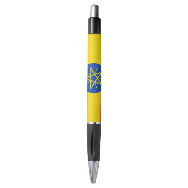 Stylo patriotique avec drapeau d'Ethiopie (Devant (Vertical))