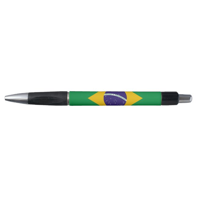 Stylo patriotique avec drapeau du Brésil (Devant)