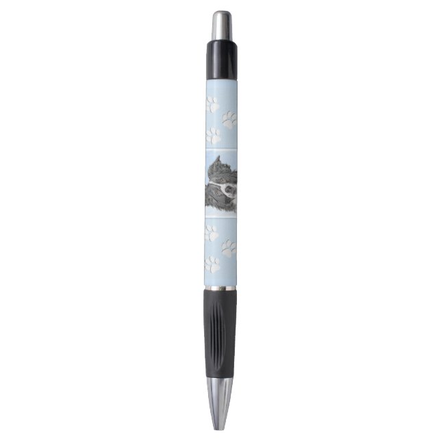 Stylo Peinture de collie frontalière - Belle art origina (Devant (Vertical))