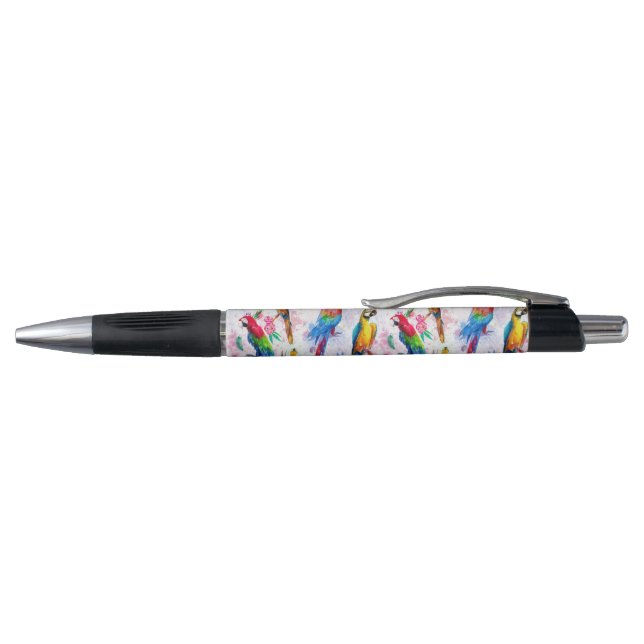 Stylo Perroquets de style d'aquarelle (Haut)