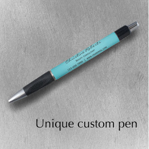 Stylo Personnalisé Élégant Bleu Turquoise Entreprise Pro